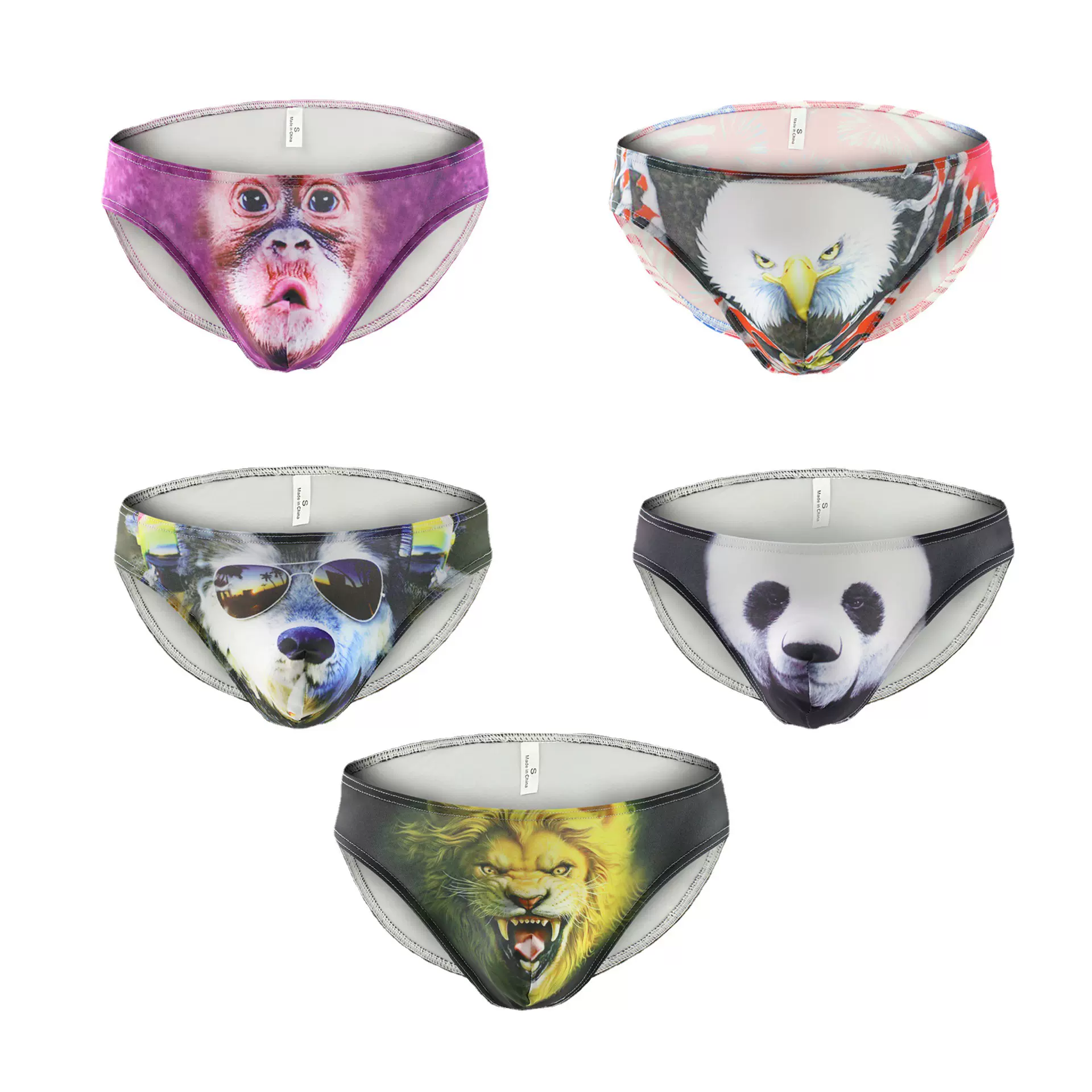 男士内裤动物印花男三角裤跨境OEM小量源头工厂情趣设计U凸男用