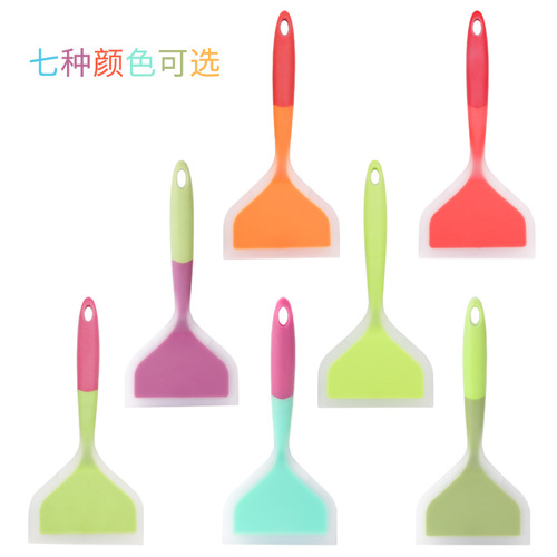 Silicone Tamagoyaki transparent two-color silicone wide-mouth frying spatula semi-transparent Tamagoyaki spatula kitchen utensils silicone spatula