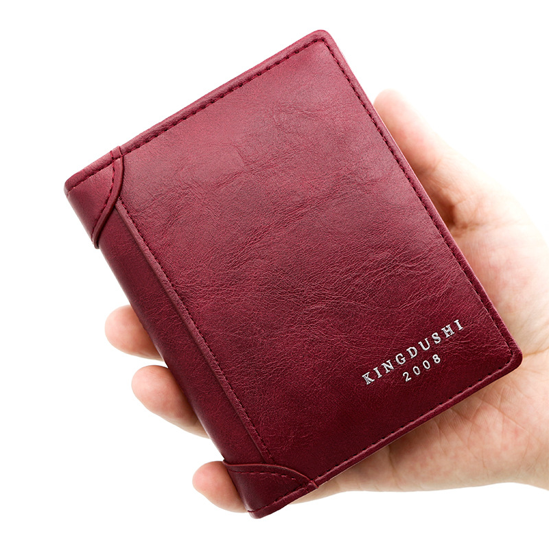 Cartera corta multi-tarjeta de moda de los hombres de negocios coreanos mini monedero vertical de plata monedero con cremallera billetera clave