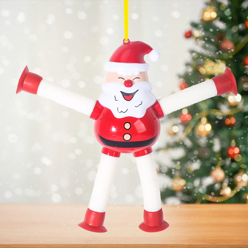 クロスボーダーパイプ新製品クリスマス伸縮減圧おもちゃストレッチチューブサンタクロースノベルティクリエイティブ吸盤おもちゃ|undefined