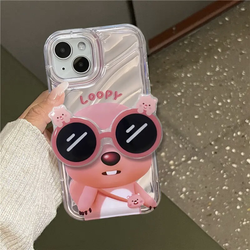 loopy Beaver Sunglasses Holder Apple 15 promax Mobile Phone Case 14 Cute 12 Anti-fall 11 Inner Twill xr Female X