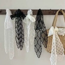 韩版新款森系蕾丝长条丝巾女个性百搭装饰飘带法式发带多功能腰带