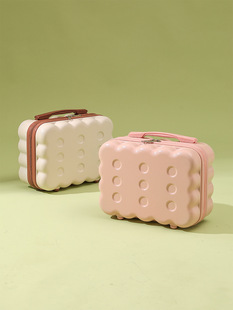 Suitcase 14-inch suitcase macaron biscuit makeup bag cute mini souvenir travel box men and women
