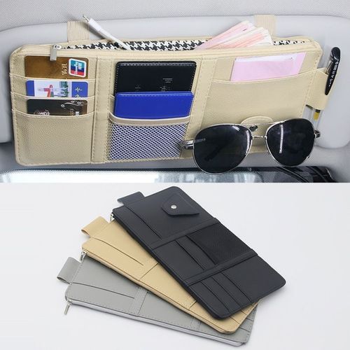Car sunshade storage bag, car driver's license holder, glasses and card organizer, multi-functional storage bag, document holder