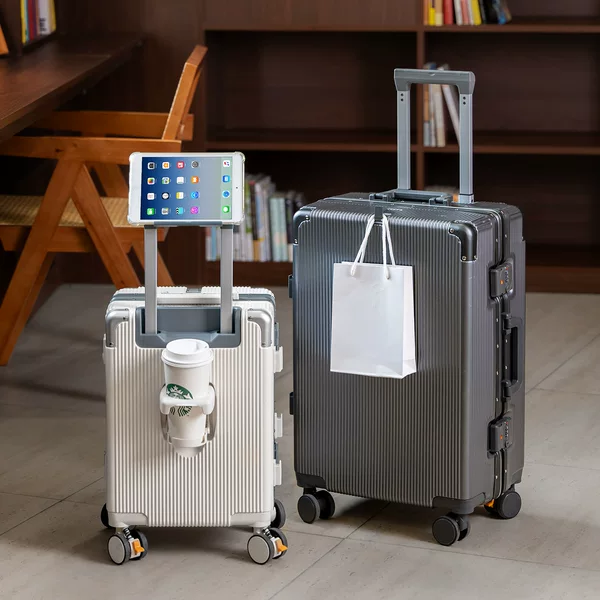 New Striped Trolley Suitcase 16 Inches 20X30X40 Cup Holder 20 Large Capacity 24 Aluminum Frame 26 Extra Large 2830