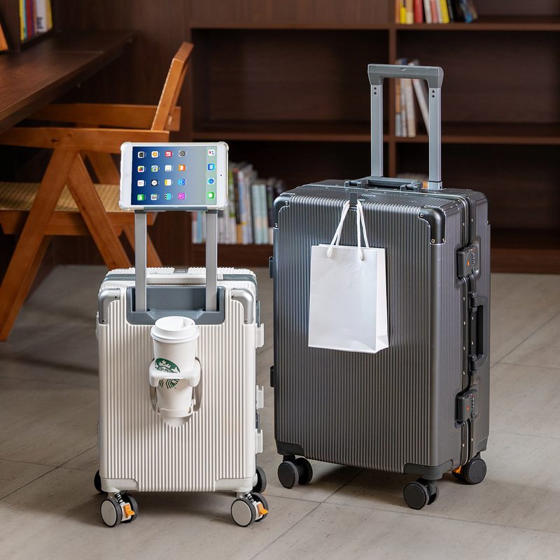 New Striped Trolley Suitcase 16 Inches 20X30X40 Cup Holder 20 Large Capacity 24 Aluminum Frame 26 Extra Large 2830 New Striped Trolley Suitcase 16 Inches 20X30X40 Cup Holder 20 Large Capacity 24 Aluminum Frame 26 Extra Large 2830