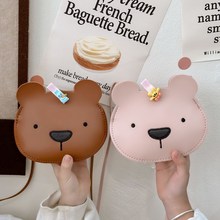 新款儿童包包韩版可爱男童卡通小熊PU斜挎包时尚女童配饰包零钱包