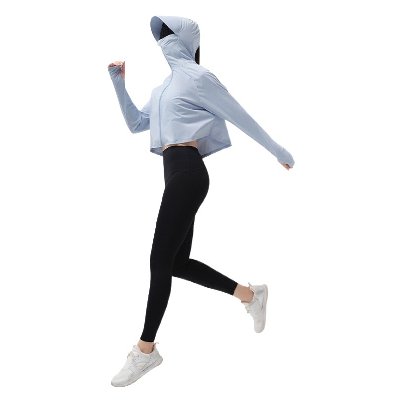 Ropa de protección solar con capuzas delgada de verano para mujeres, abrigo anti-UV transpirable 2024 nueva ropa de protección solar de hielo