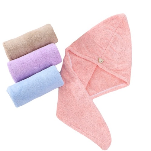 High-density dry hair cap, quick-drying women's coral velvet head towel, shampoo, microfiber thickened shower cap, strong water absorption wholesale