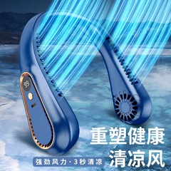 新型の首掛け扇風機、ポータブルUSB冷却、屋外用首掛け扇風機、軽量で長持ち