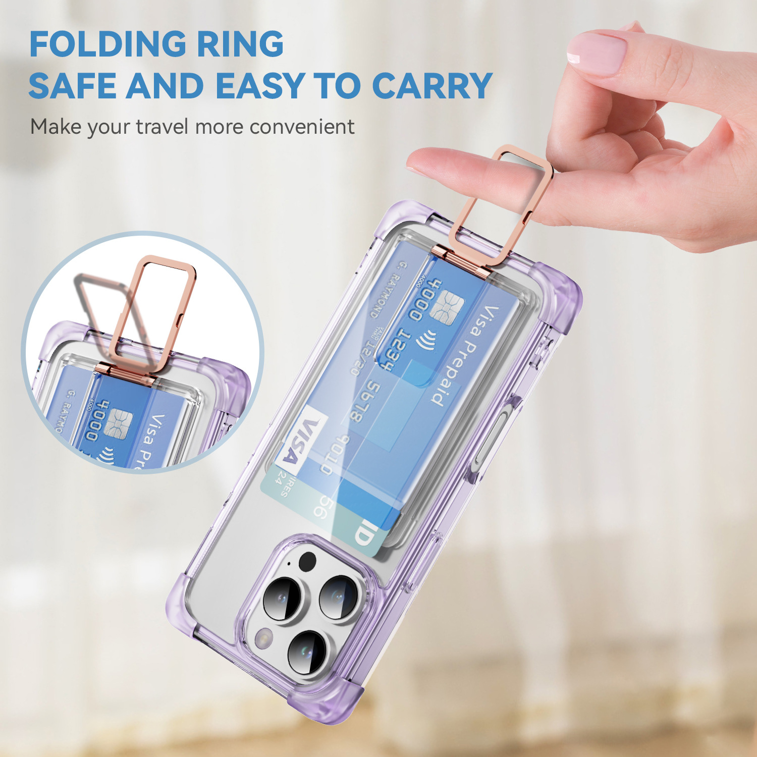 Suitable for Apple Protector Case Four-Corner Frosted Space Shell Card Holder Holder Mobile Phone Case Protective Cover Anti-Fall