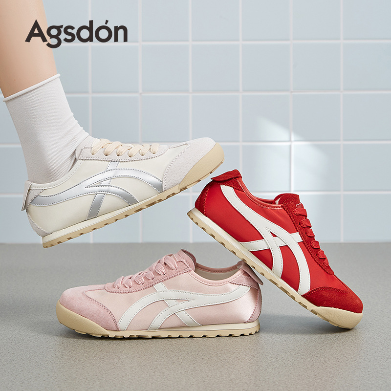 Augustion Red Alemania Training Shoes Mujer 2025 Nuevo verano Suela plana Casual Forrest Gump Zapatos de dopamina