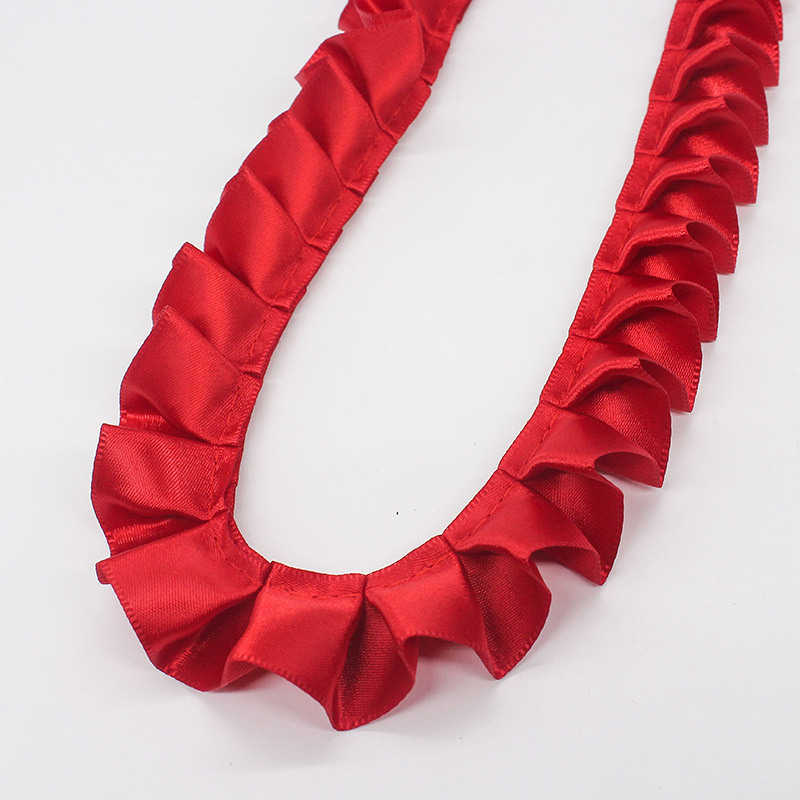 Fabricantes al por mayor de 2.5cm de ancho poliéster único borde de loto plegado cinta DIY accesorios de ropa hecha a mano cinta de encaje decoración image 10