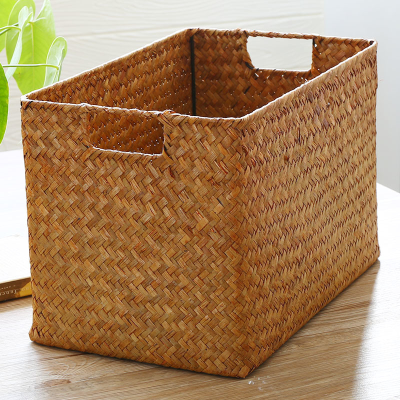 Handwoven Rattan Storage Basket With Lid And Inner Fabric Lining_voghion.com