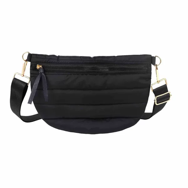 New Amazon Cross-border Women's Large Capacity Casual Quilted Solid Color Down Waist Bag Shoulder Bag Fluffy Crossbody Bag