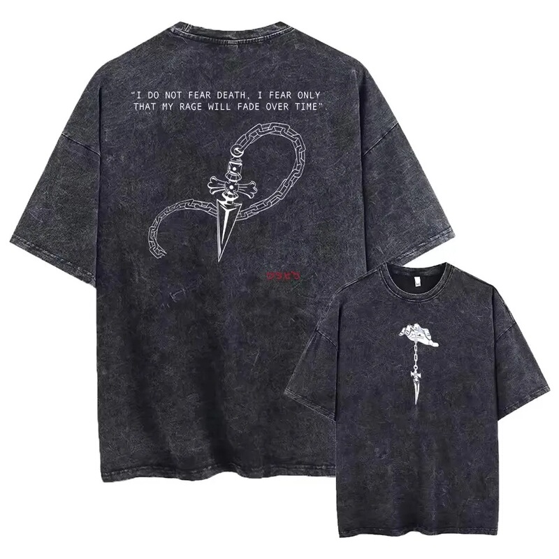 Anime Hunter X Hunter Washed Short Sleeve Round Neck Y2K T-Shirt Men's Clothing New Tops and Tees Men's T-Shirt