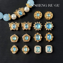 �߱�ɫ18k��Ȼ���{�����鴮���ֹ�diy���������ɢ�����Ʒ���