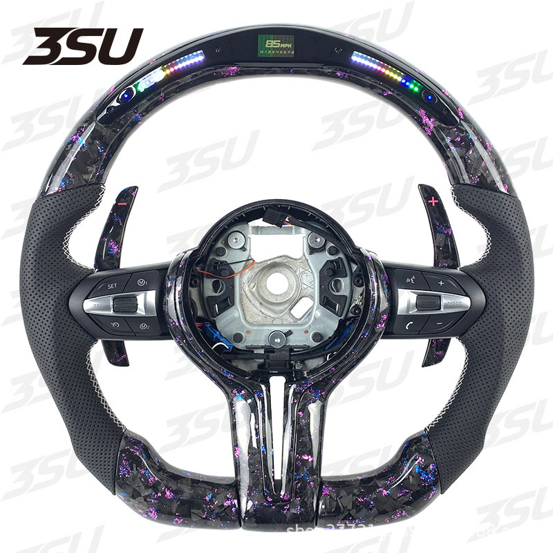 Suitable for Bmw X1X3X4X5X6 T-Shaped Carbon Fiber Steering Wheel Led Display Car Steering Wheel