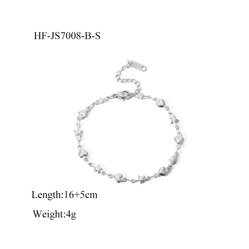 Acero de titanio de lujo ligero francés 18K oro real galvanoplastia amor estrella de cinco puntas collar transfronterizo pulsera INS juego de joyería al por mayor