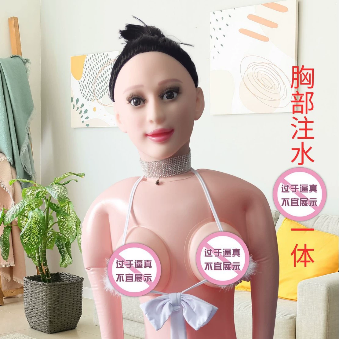 Inflatable realistic silicone male doll, adult model, 1.5 kg, with accessory kit