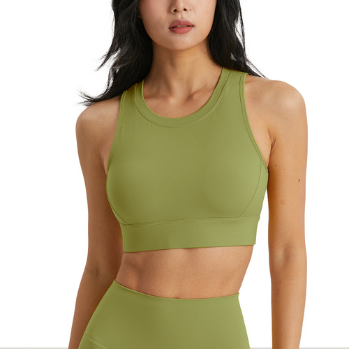 New carefully selected yoga clothes, semi-fixed cup sports bra, easy to put on and take off, shock-absorbing fitness vest, beautiful back bra