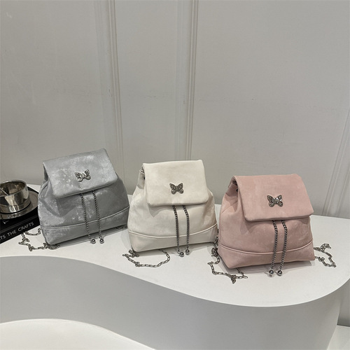 Korean version niche shoulder bag women's bag trendy summer butterfly chain small backpack fashion commuting backpack