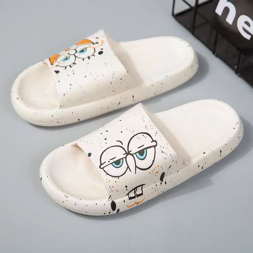 Doodle Couple Slippers Soft Sole Comfortable Summer Non-Slip Outdoor Wear Home Indoor Bathroom Cartoon Pattern Women's Cooling Slippers