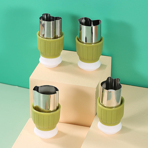 Press stainless steel fruit flower cutter tool dumpling wonton butterfly noodle baby food supplement mold home DIY