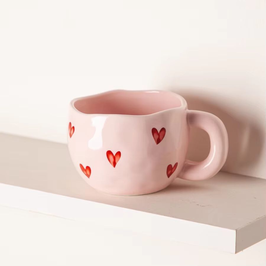 Insert taza de cerámica de flor adorable crema de viento pintado a mano taza de alta apariencia taza de menú de la tarde taza creativa