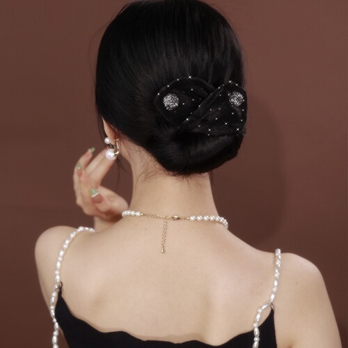 Lazy hair twister, mesh bow, ball headband, magic twist clip, rotating hairband, hairpin on the back of the head for women