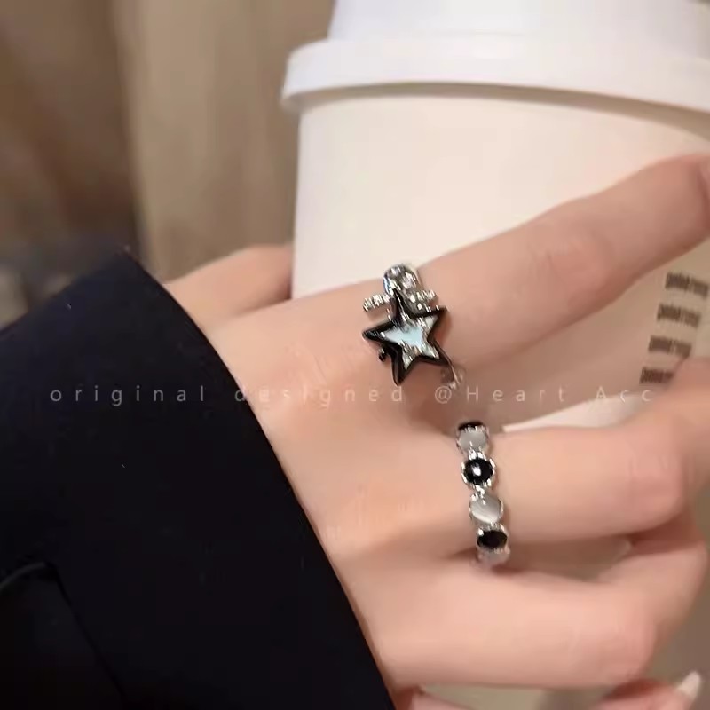 xingx opal open ring female ins personality couple index finger ring fashion minority design high-grade ring