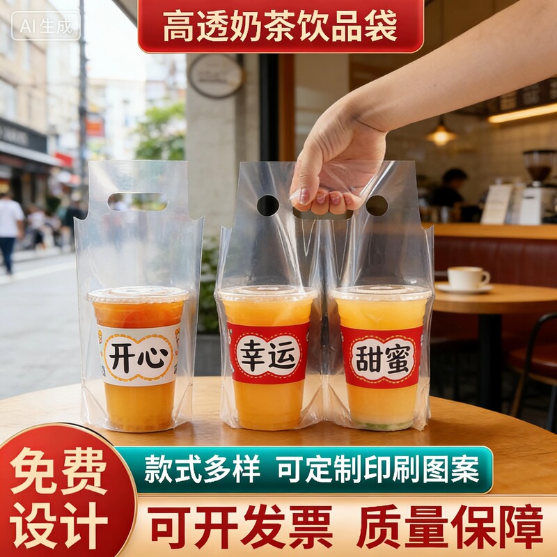 Milk Tea Takeaway Bags, Plastic Tote Bags, Juice and Coffee Delivery Bags, Single/Double Cup Bags, Transparent Gift Bags, Hand-Held Milk Tea Takeaway Bags, Plastic Tote Bags, Juice and Coffee Delivery Bags, Single/Double Cup Bags, Transparent Gift Bags, Hand-Held