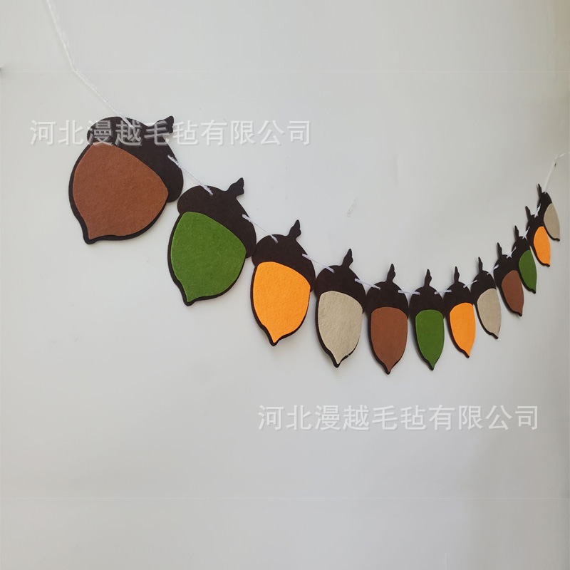 毛毡橡子拉花感恩节横幅秋季彩旗派对装饰家居挂饰节日装饰用品|undefined