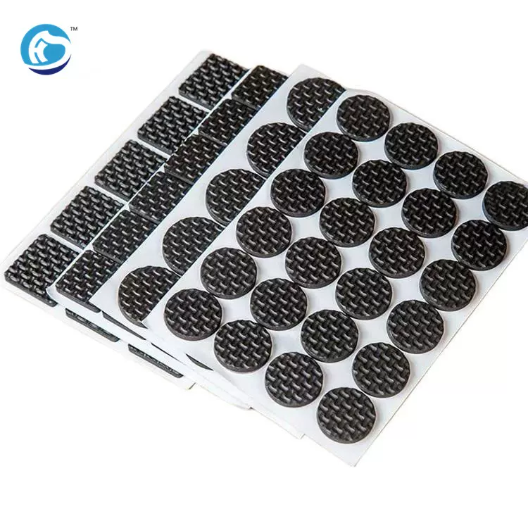 黑色eva圆形泡棉脚垫带胶自粘EVA防滑减噪网格胶垫泡沫家具