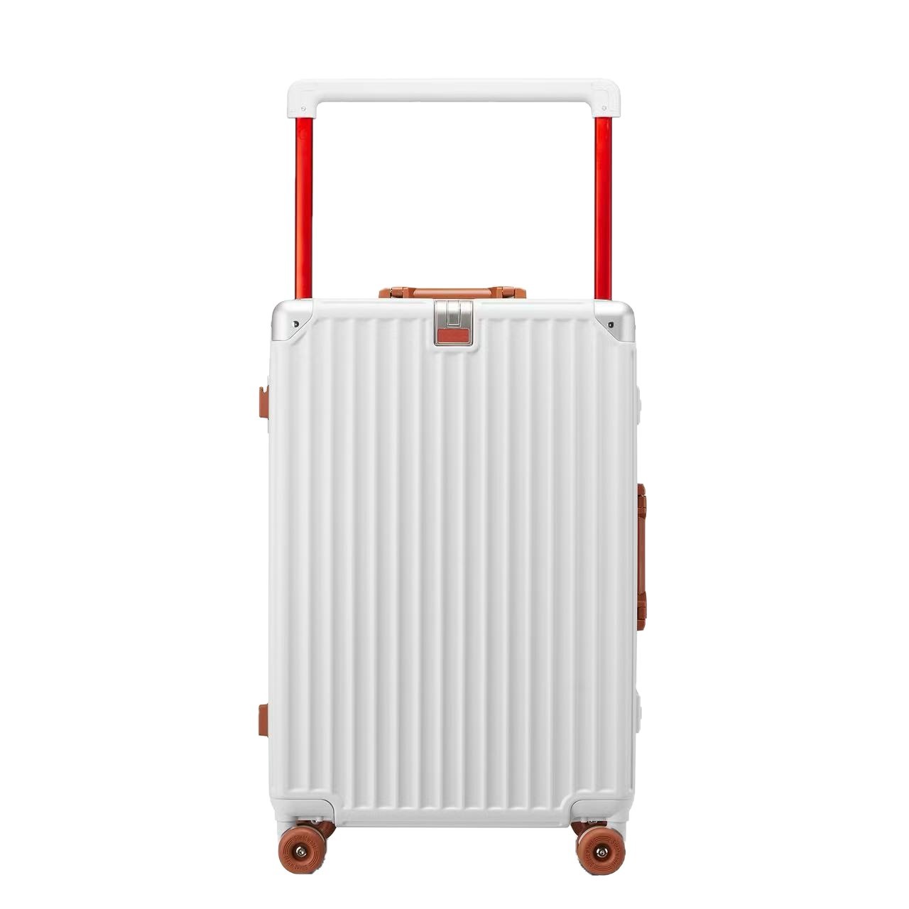 Hochwertiger Aluminiumrahmen Trolley-Koffer mit breiter Zugstange, geräuschlose 360°-Spinner-Rollen, Reisekoffer 20 Zoll mit TSA-Zahlenschloss, Bordgepäck