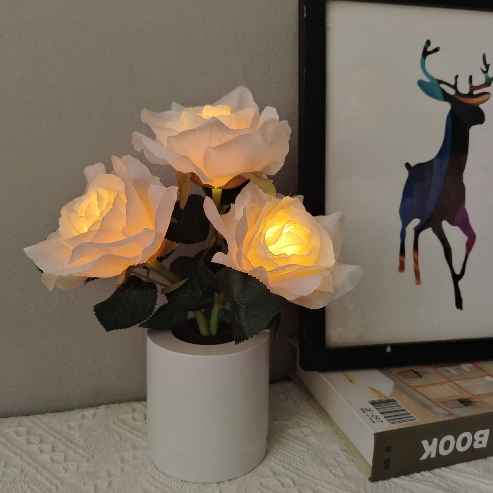 LED Champagne Rose Flower Lamp 4