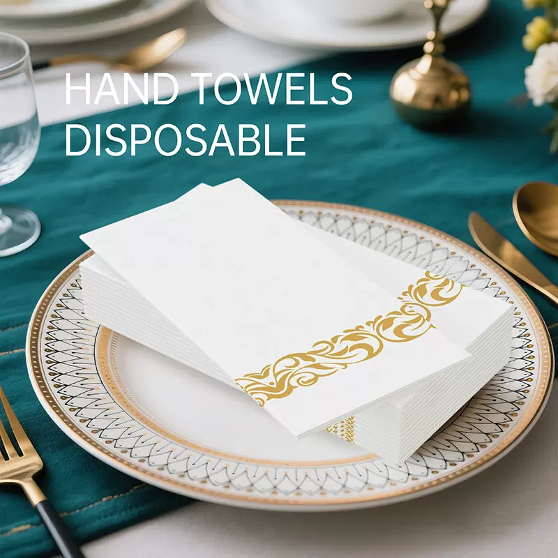 包邮玫瑰金色airline餐巾纸 环保餐巾纸 印花无尘纸巾出口西餐巾