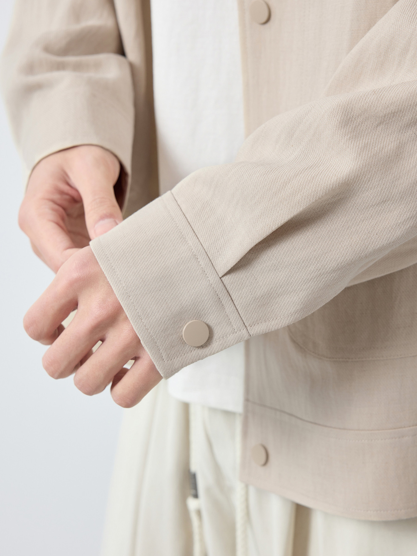 Áo khoác nam phong cách Mỹ cổ bẻ chất liệu pha linen — màu sắc