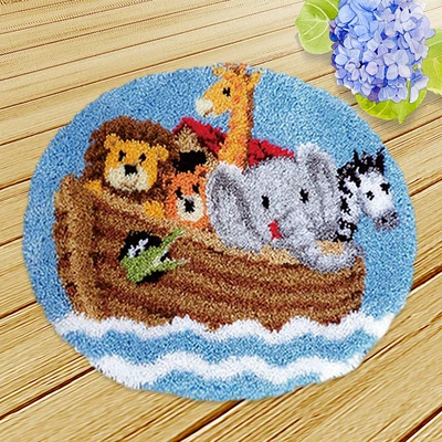 Wool Embroidery Floor Mat Crochet Embroidery | Avtomobil döşəmə paspasları - zd033-rafting-38cm-white-net-cross