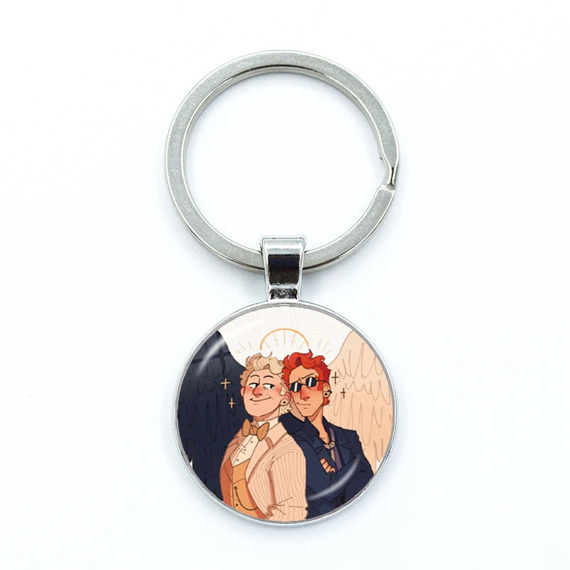 Factory Direct Best Friend Crowley Angel Keychain Glass Convex Bag Car Keychain Ring