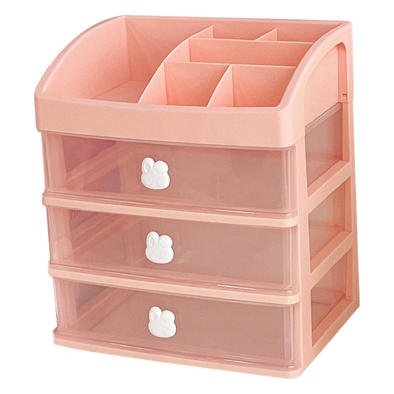 INS chica corazón cajón de plástico organizador de escritorio caja de almacenamiento estudiante papelería cosméticos estante de almacenamiento Nuevo