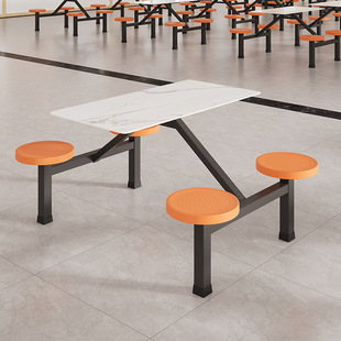 Dining Room Dining Table and Chair School Staff Dining Room Table and Chair PP Plastic Dining Table and Chair conjoined dining table and chair 4 person dining table and chair set