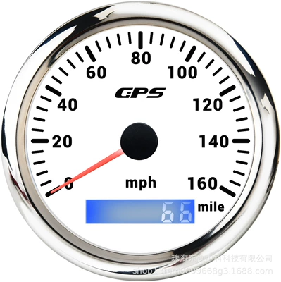 automobile instrument Speedometer - gps160mph-white-plate