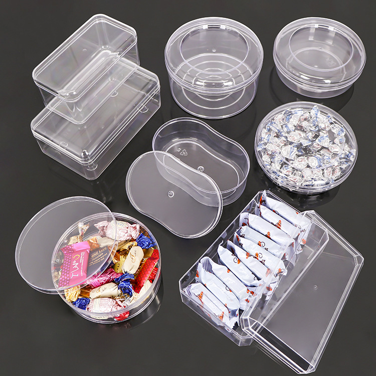 透明圆形ps糖果包装盒 奶片牛肉干核桃酥打包盒 饼干糕点包装盒子