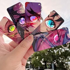 新款鬼灭之刃周边漫展礼品批发眼睛透光亚克力透卡钥匙扣挂件定制