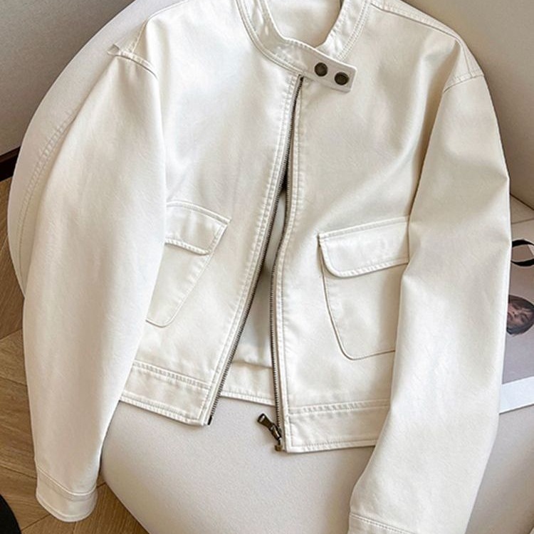 韩版百搭休闲pu皮短款机车服皮衣女2025春季新款复古潮流夹克外套|undefined