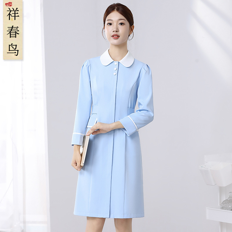 High-End Beauty Salon Medical Beauty Nurse Uniform Dress Women's Autumn and Winter Hospital Pharmacy Oral Dental Care Work Clothes