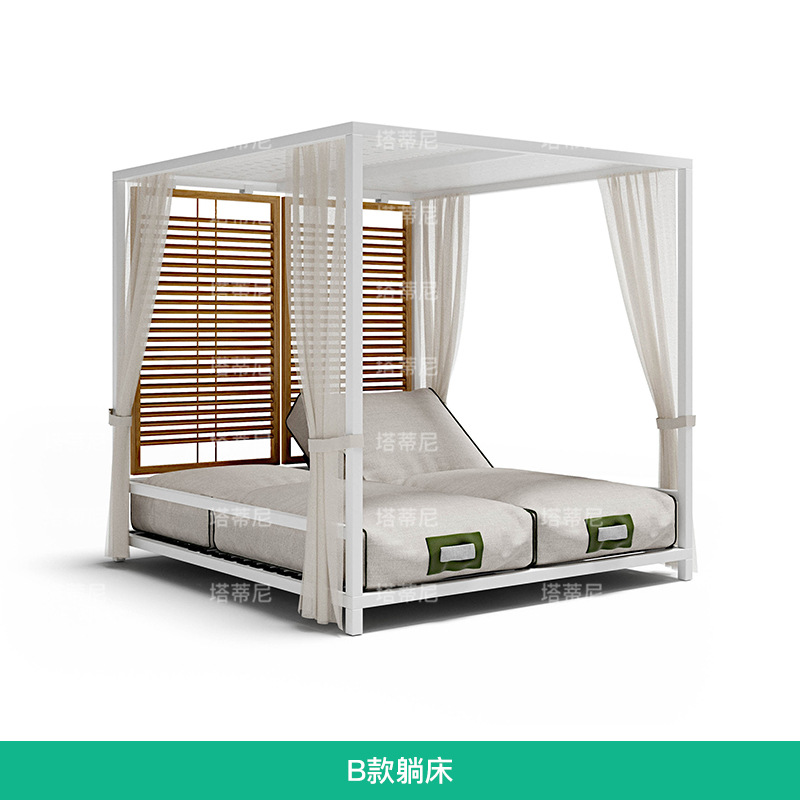 Cama al aire libre playa sillón creativo terraza villa sombra muebles patio jardín hiedra piscina sofá image 9