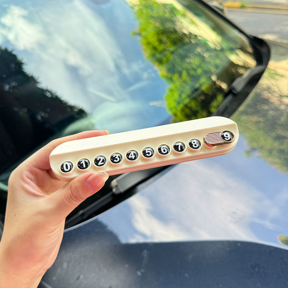 Coche gato placa de estacionamiento temporal placa de teléfono móvil femenina placa de número de teléfono móvil del coche decoración accesorios
