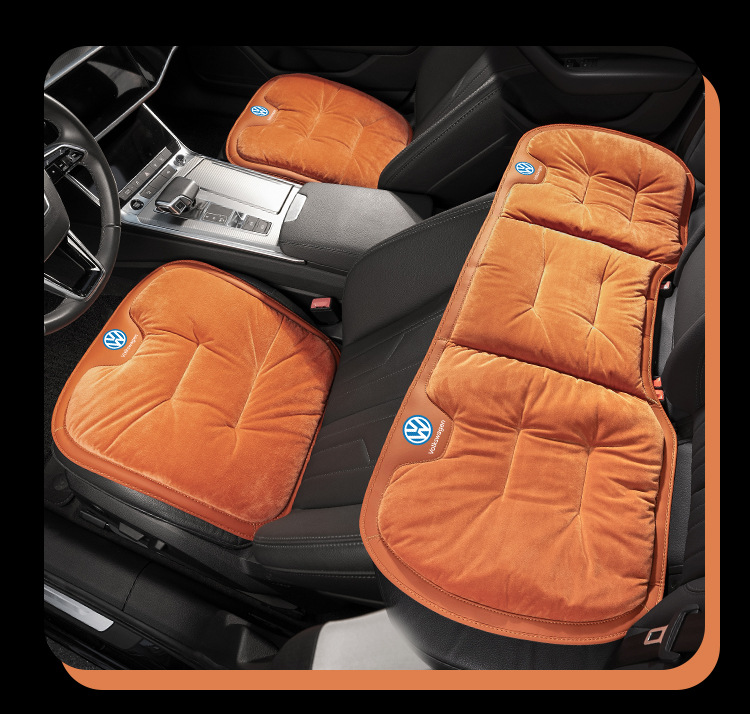 Suitable for Volkswagen Car Seat Cushions, Magotan, Tiguan L, Tayron X, Teramont, and Touran Winter Flannel Warm Seat Cushion Modification